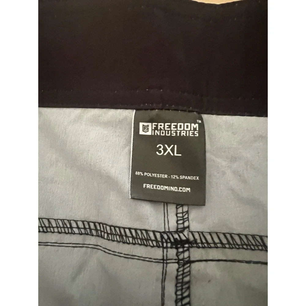 Freedom Industries Board Shorts‎ 3XL Black Gray USA Flag Camo Performance Trunks